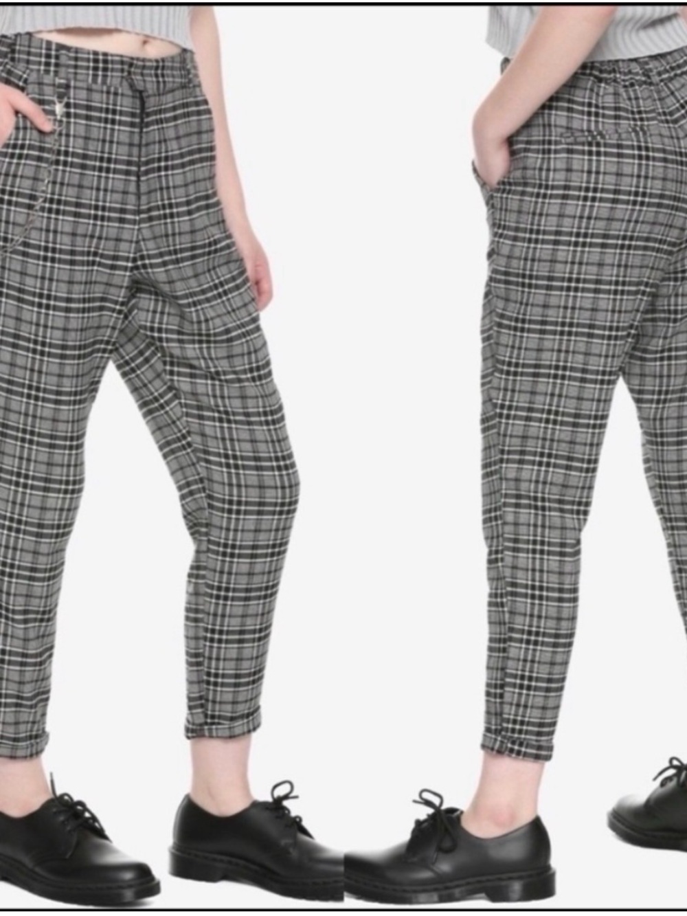 Hot Topic Black & White Ankle Trousers Size 1X